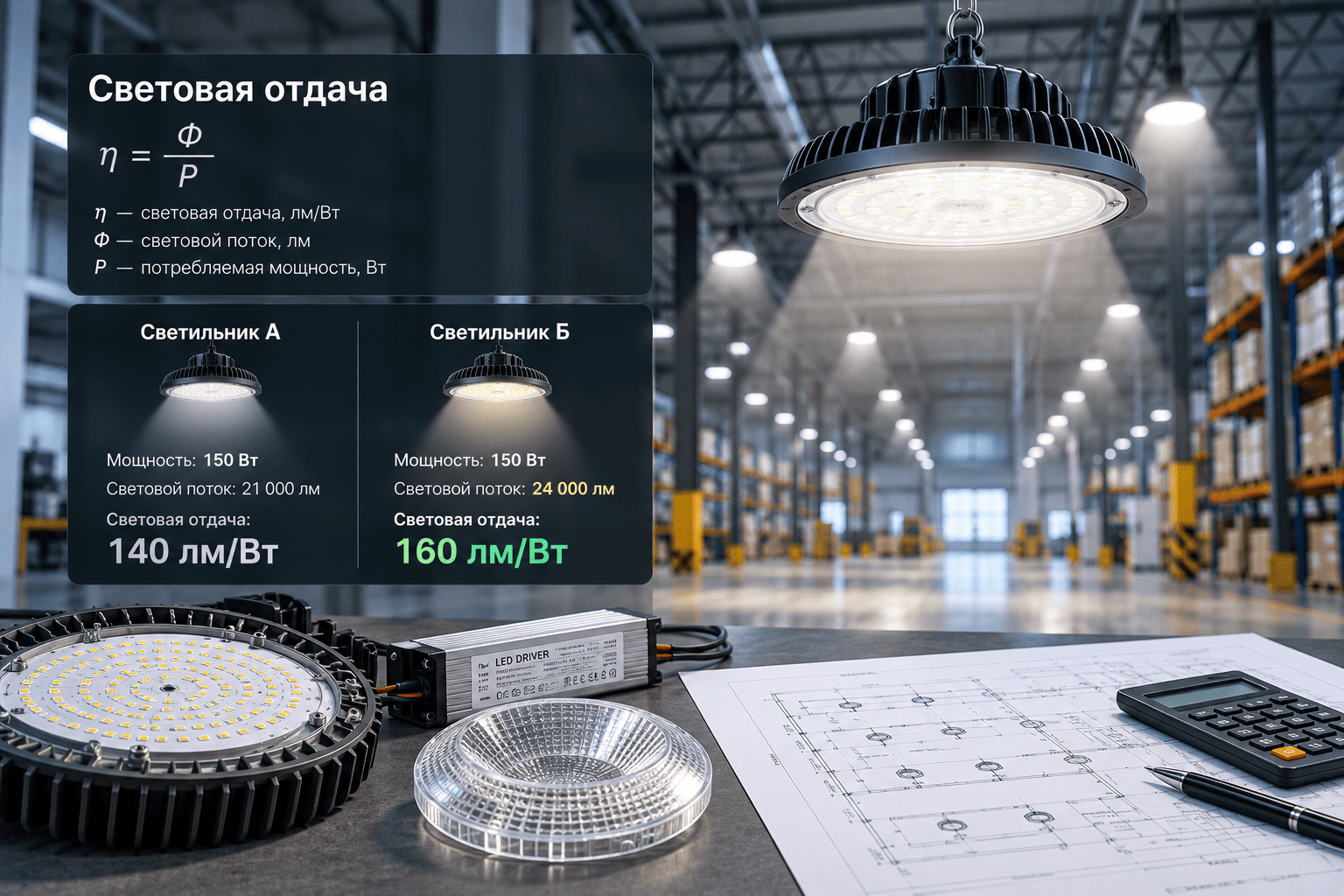 Световая отдача светодиодного светильника: что это и как рассчитать